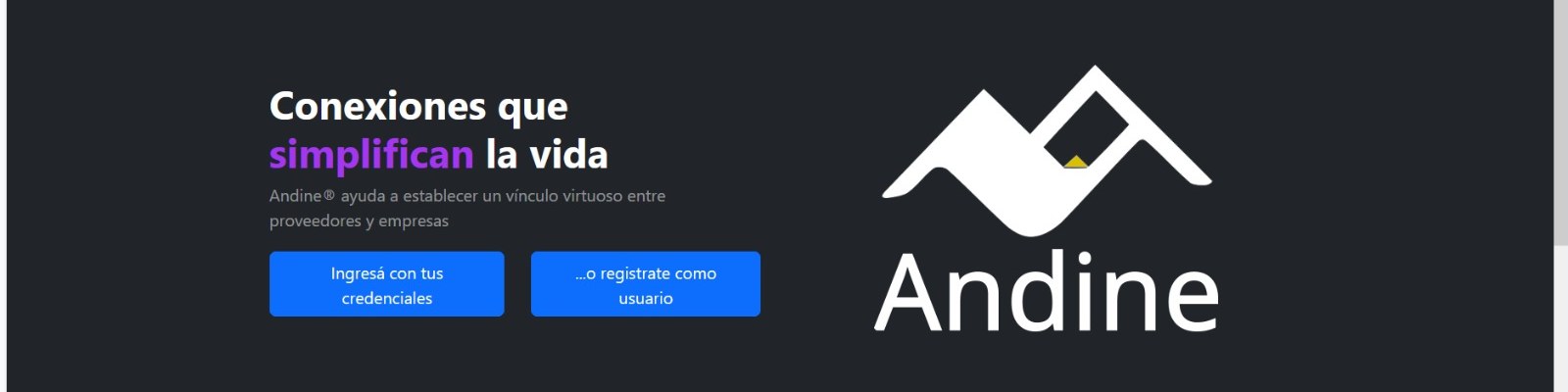 Andine landing page
